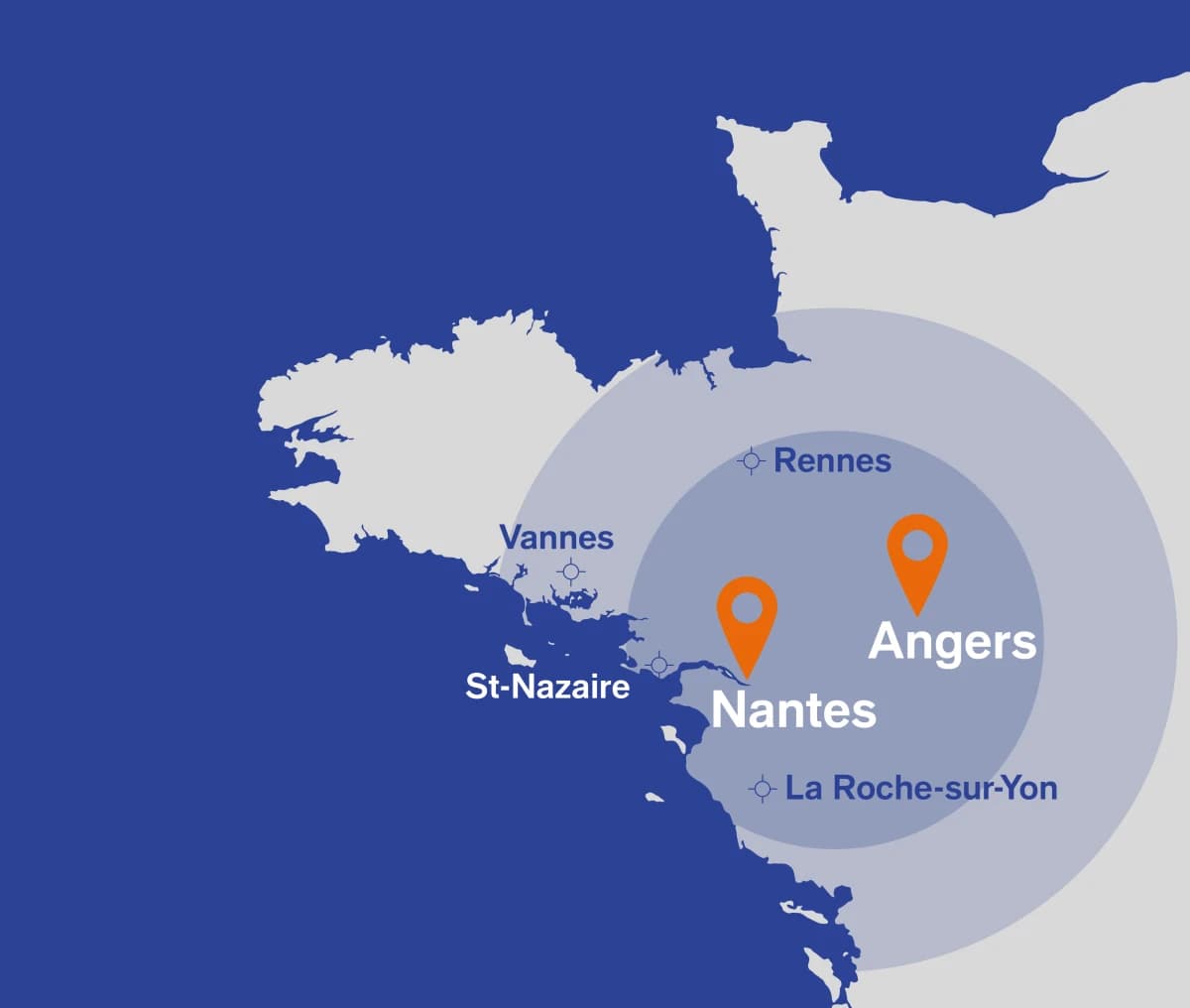 Notre zone d'intervention : Nantes, Angers et Pays de la Loire